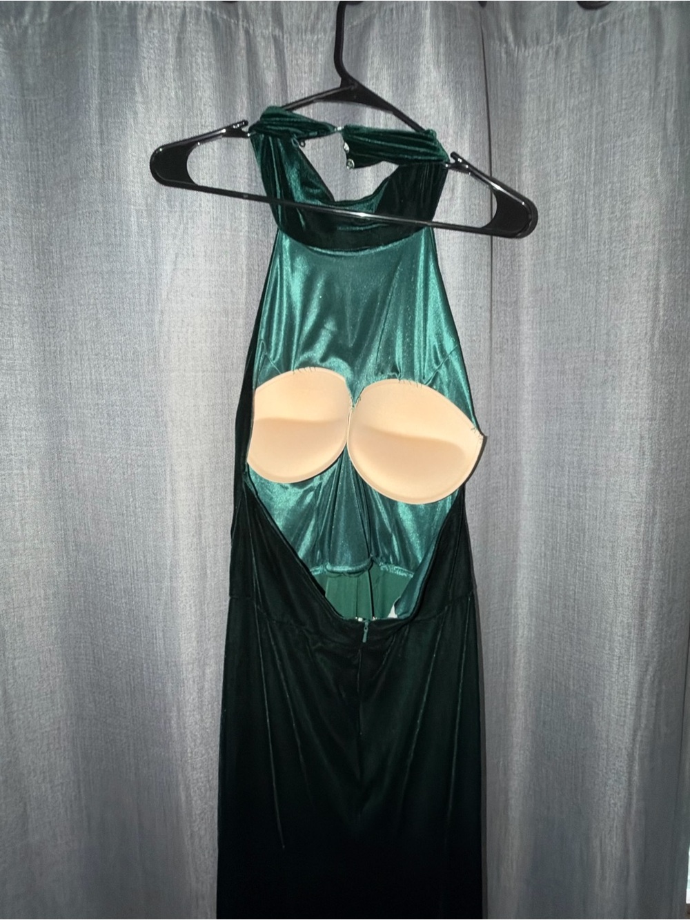 Jenny Yoo Emerald Green Halter Velvet Evening Gown - Picture 8 of 8